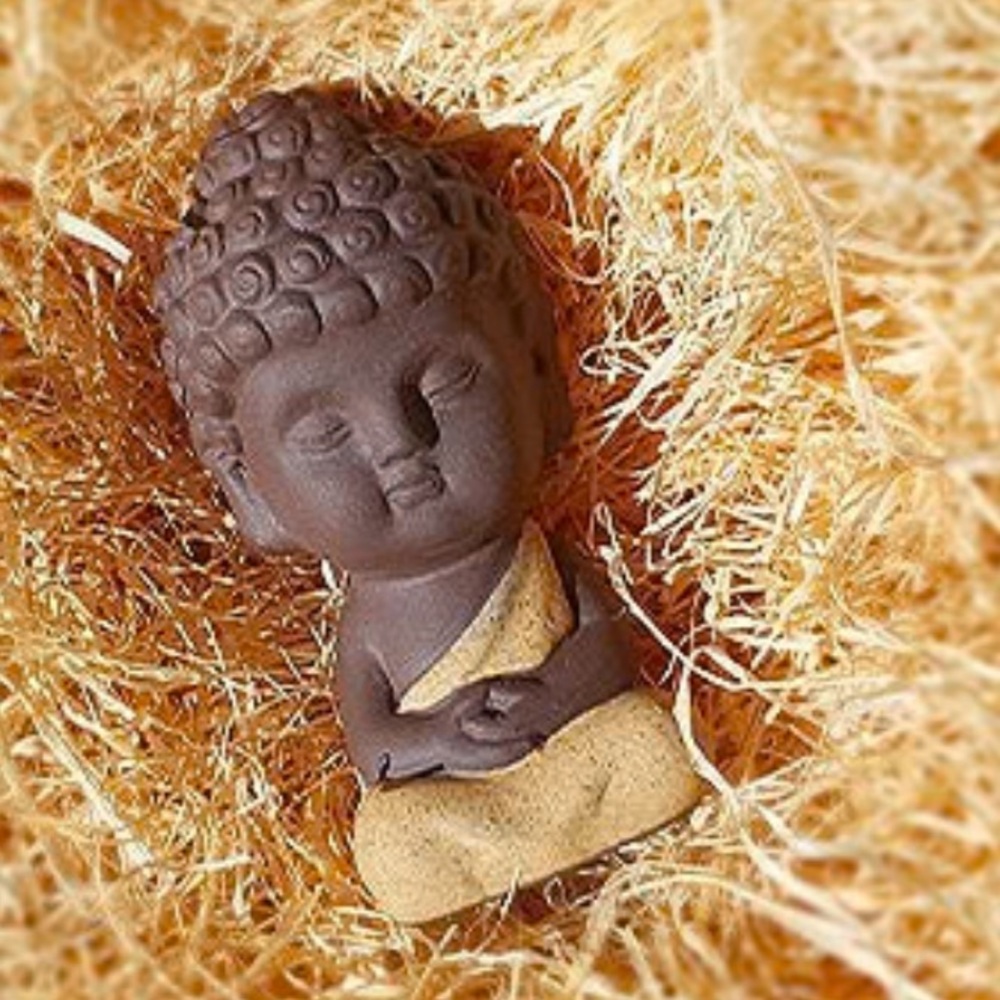 Mindful Souls Meditating Ceramic Buddha  Figure  3.5”